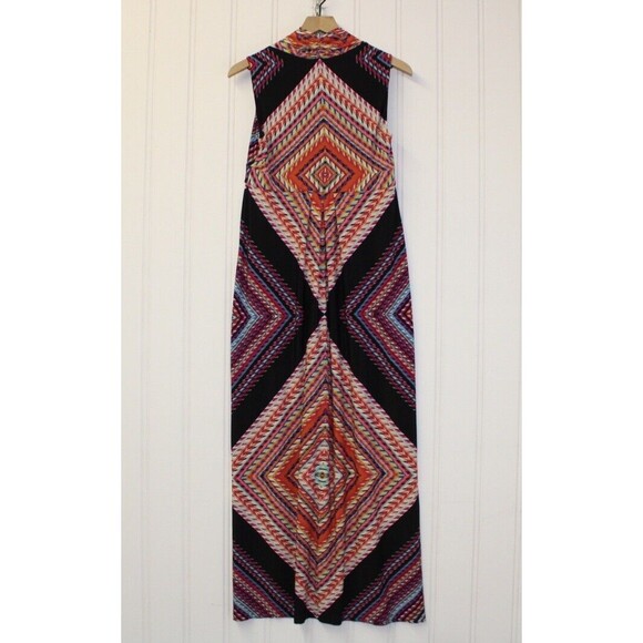 CHICO’s Maxi Lined Dress Watercolor Stretch Long Sleeveless Boho Size 0 - Picture 7 of 7